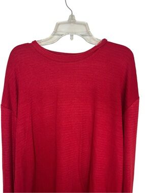 Maurices 24/7 Red Textured Long Sleeve Knit Top Size M